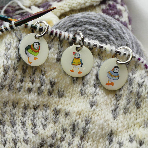 Woolly Puffin Stitch Markers (Set of 6)