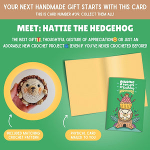 Birthday Card & Hedgehog Crochet Pattern: Greeting Card & Pattern