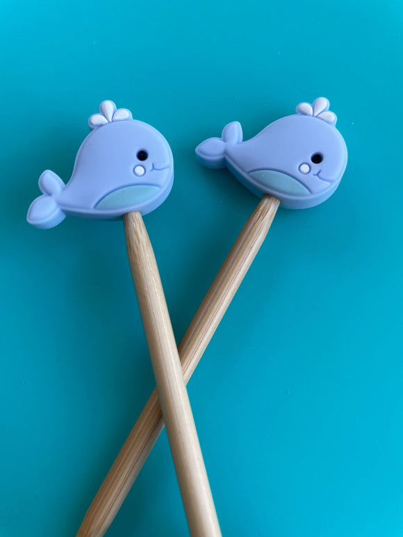 Knitting Needle Point Protectors - Whale