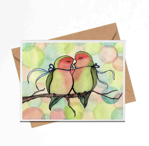 Love Birds Blank Handmade Notecard