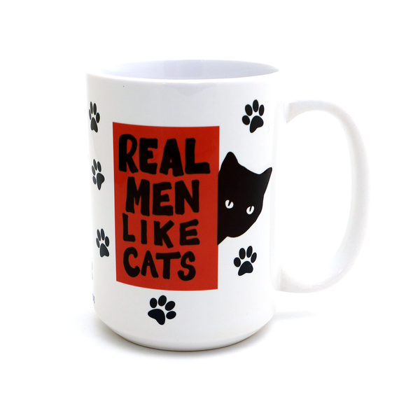 Real Men Like Cats 15 oz Mug